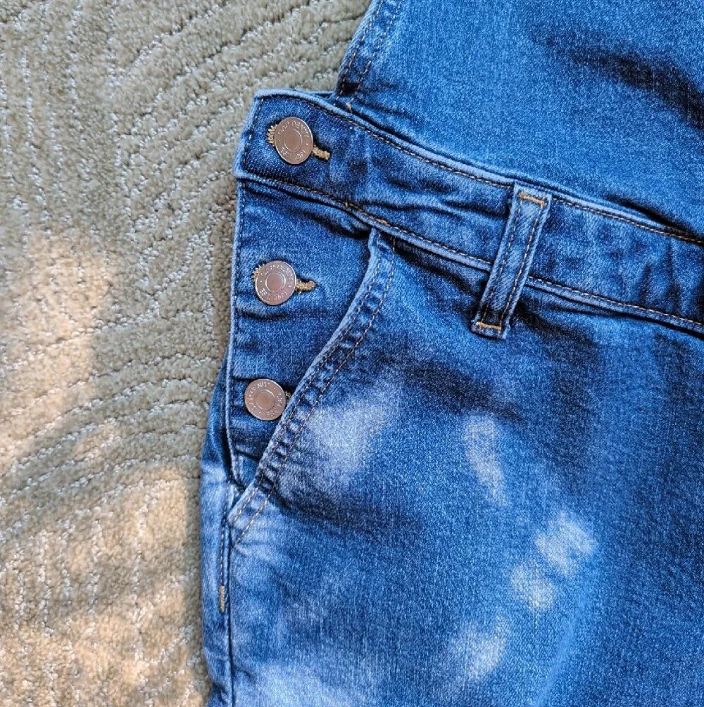 Gap Maternity Classic Blue Denim Overalls for Women XL